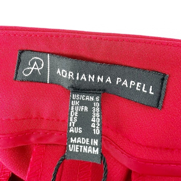 Adrienne Vittadini Millennium Kate Fit Ankle Length Red Pants Size 6 New NWT - Picture 3 of 6